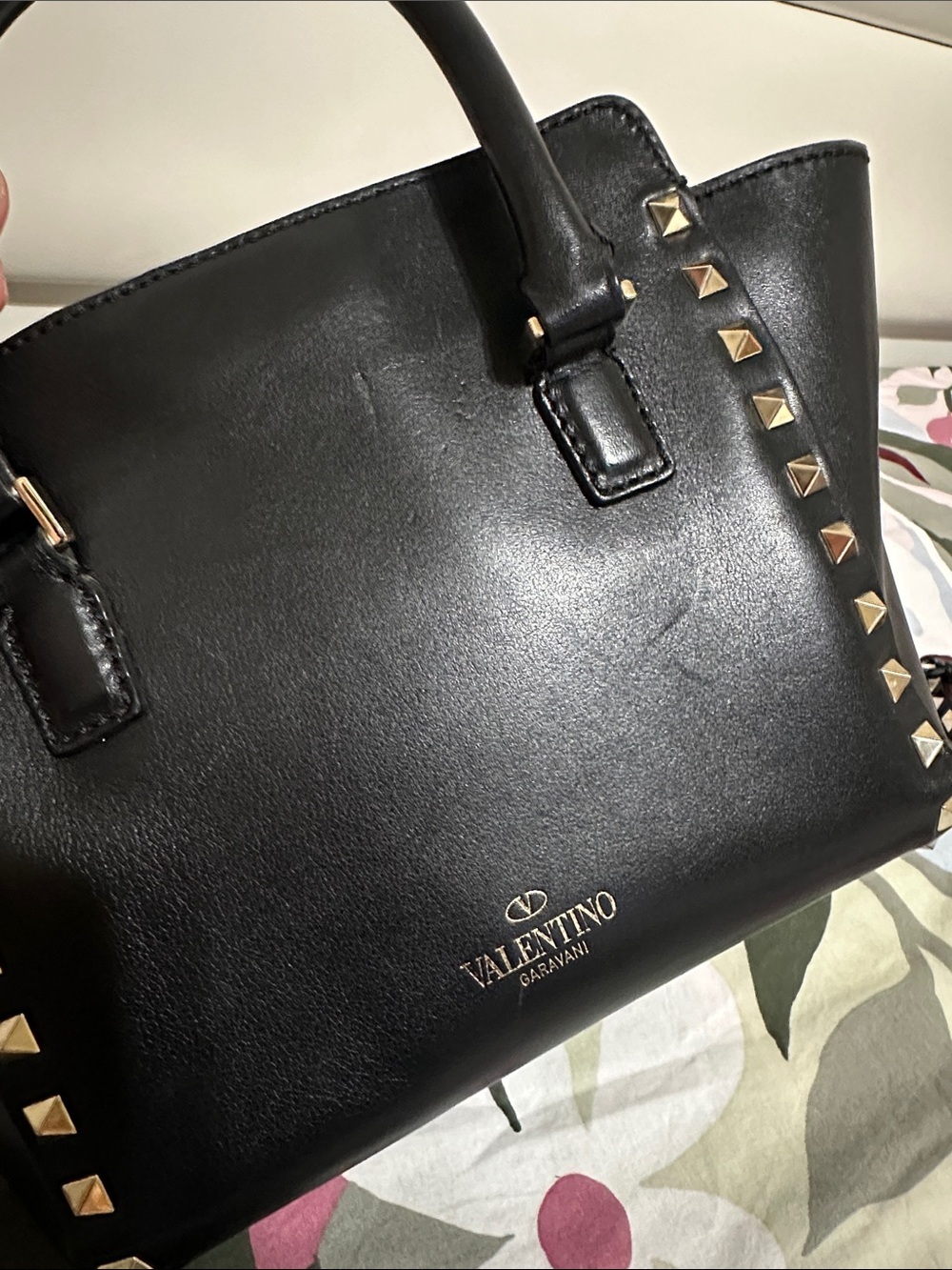 Valentino Garavani Black Studded Leather Shoulder/Crossbody Bag - Picture 10 of 16